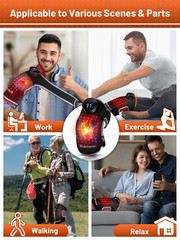 Red Light Therapy Knee Brace, Vibration Knee Massage with Extension Band, Wirele