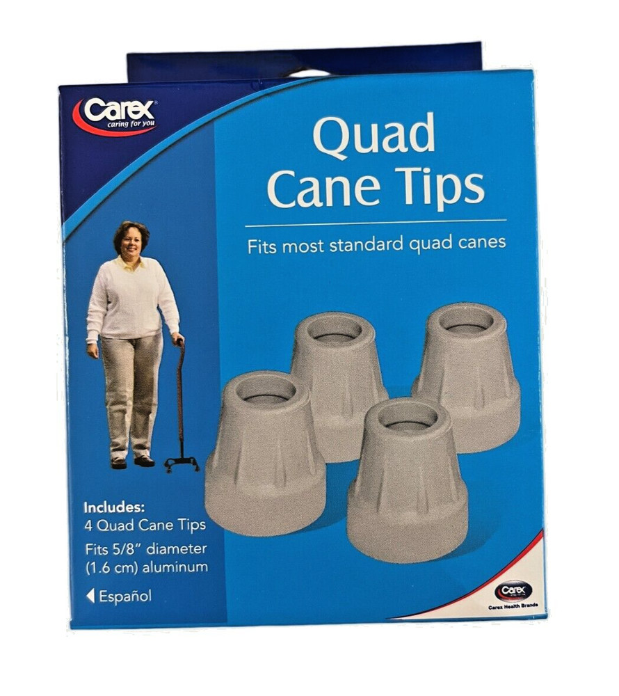 Carex Quad Cane Tips 5/8″ Metal Reinforced 4 ct (A705) GREY