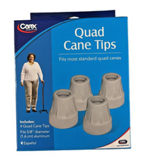 Carex Quad Cane Tips 5/8″ Metal Reinforced 4 ct (A705) GREY
