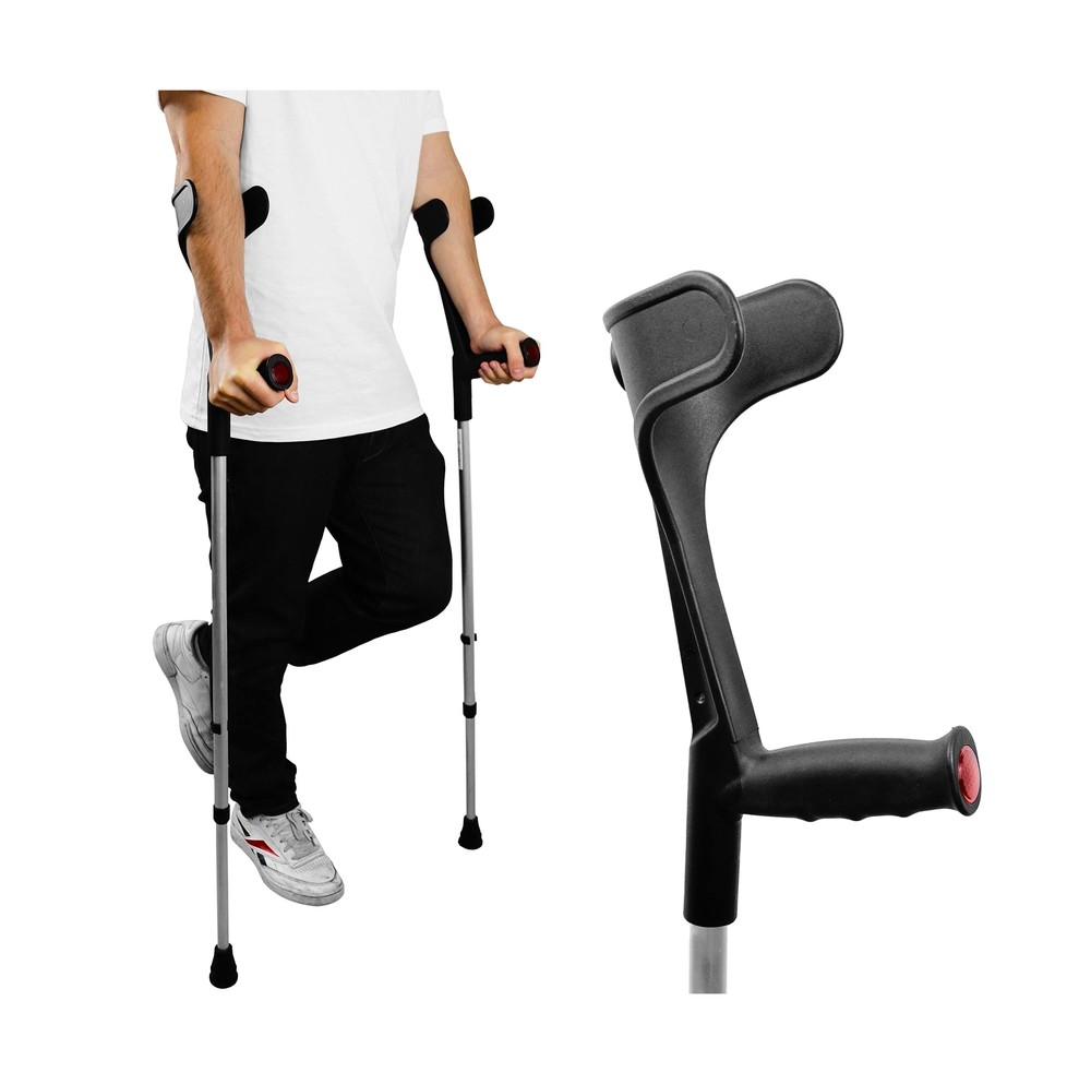 Pepe – Forearm Crutches for Adults (x2 Units, Open Cuff), Adult Crutches Adju…