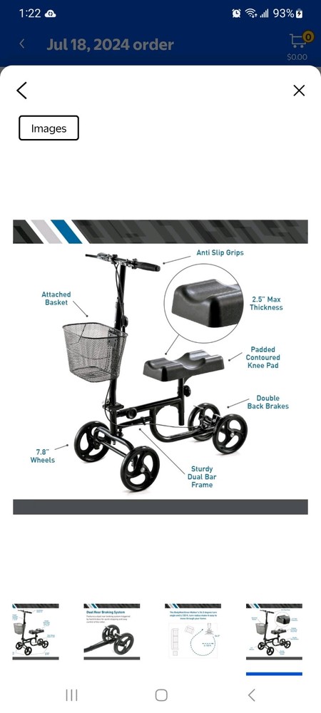 BodyMed Folding Knee Walker for Ankle & Foot Injuries