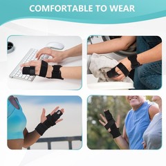 fibee Trigger Finger Splint, Adjustable Two Small-Medium (Pack of 1), Black