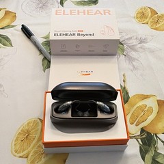 ELEHEAR Beyond BTE Rechargeable OTC Hearing Aids Pair Black w/ Charging Case