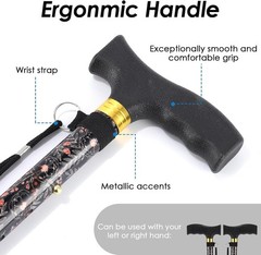 Lightweight Walking Stick with Comfortable T-Handle | Supports Up to 250 Pounds