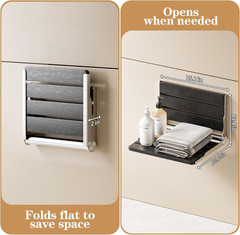 Wall-Mounted Folding Shower Seat, 15″ Space-Saving Chair for 400 lbs Capacity