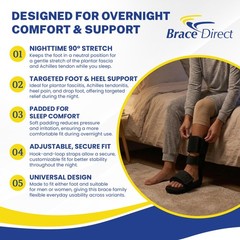 90 Degree Padded Night Sleep Splint for Plantar Fasciitis & Achilles Tendinitis