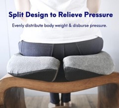 Cushion Lab Patented Pressure Relief Seat Cushion for Long Sitting Hours, Gray