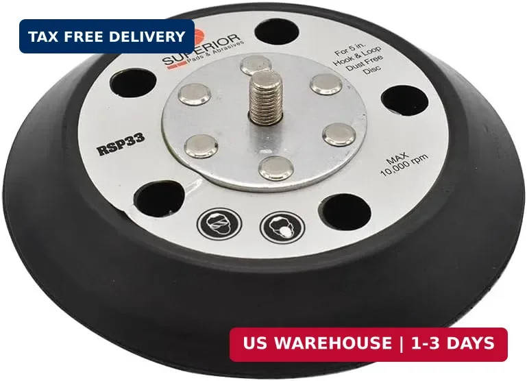 Superior Pads & Abrasives RSP33 5″ Diameter – 5/16″-24 UNF Threaded Shaft Hook &