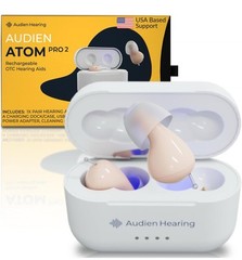 Audien ATOM PRO 2 Wireless Rechargeable OTC Hearing Aid, Premium Comfort XP2-29