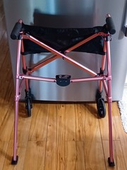 Stander 4300 EZ Fold-N-Go Walker for Adult Seniors-Pink Color. Compact & light.