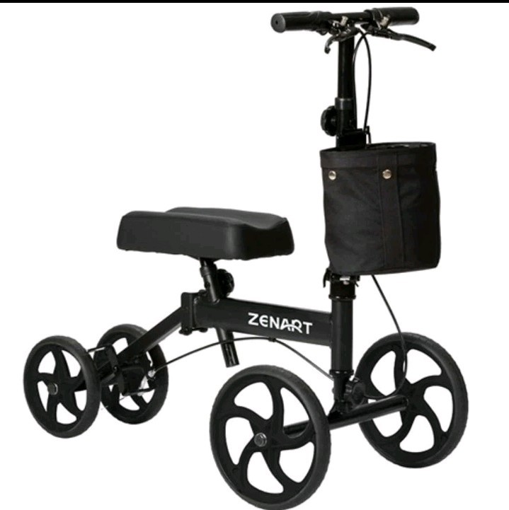 Economy Knee Scooter Foldable Walker for Foot Surgery Crutch Alternative BLACK