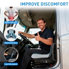 Car Seat Cushion with Lumbar Support for Long Sitting, Dark Gray + Light Gray