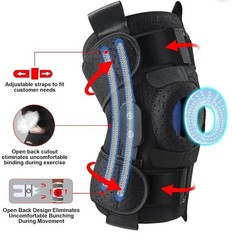 Hinged Knee Brace Side Stabilizers Adjustable Miniscus Tear ACL MCL Pain Relief