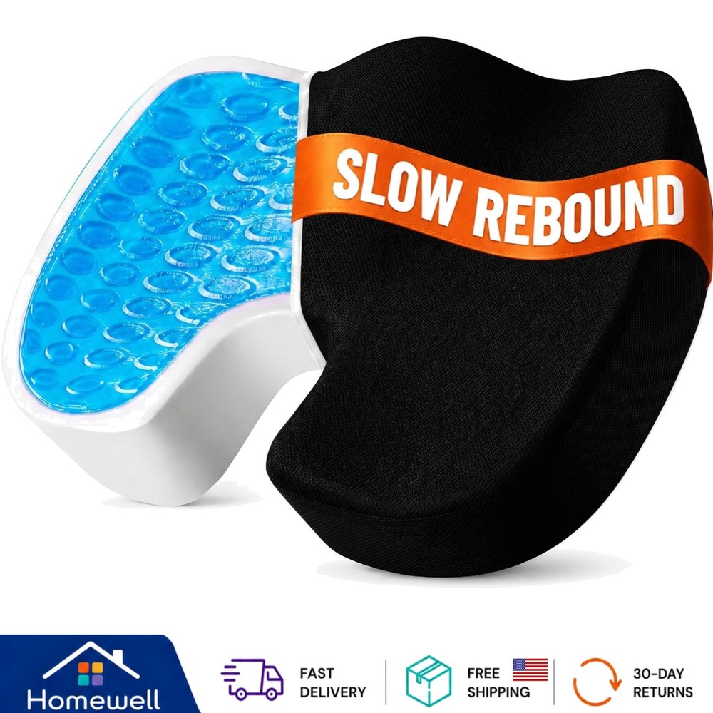 Memory Foam Seat Cushion with Removable Cover – Perfect for Long Hours