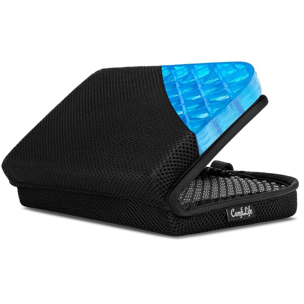 ComfiLife Ergo-Gel Airplane Seat Cushion – Travel 15.4″ x 11.4″ x 1.2″, Black
