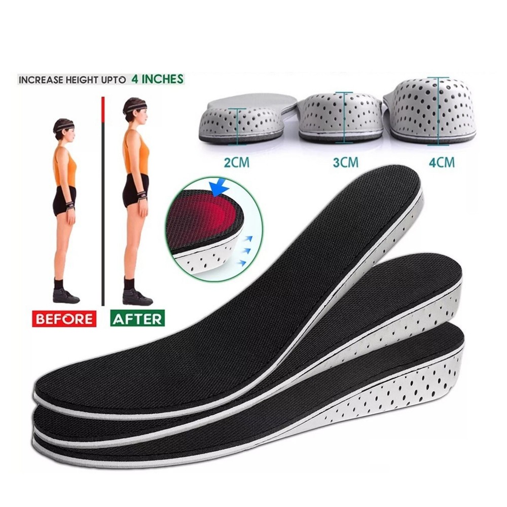 Men Women Invisible Height Increase Insole Shock Absorbing Heel Lift Shoe Insert