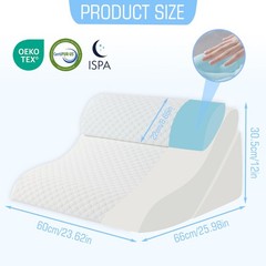 Foamalusion 3Pcs Bed Wedge Pillow For Sleeping 20-In-1 Adjustable Memory Foam