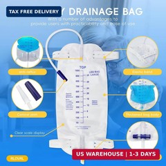 5PCS Leg Urinary Drainage Bags,1000ML Large Capacity Catheter Leg Bag,2 Adjustab