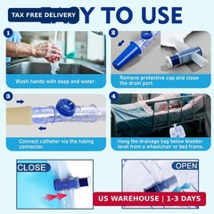 2000mL Catheter Bags for Men, 3-Pack Professional Urinary Drainage Bags with Ant