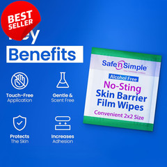 No Sting Skin Barrier Wipes 75 Ct Alcohol Free Ostomy Stoma Skin Prep – US