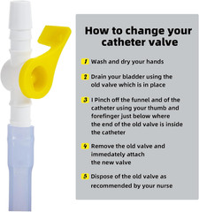 5 Packs Catheter Valve, Urine Drainage Catheter Valves, Comfortable Easy to Use