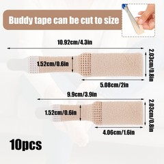 JFHNMLW 10 Pcs Buddy Tape Finger Straps, Hook and Loop Splint for Finger Budd…