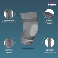 TYNOR Knee Cap With Rigid Hinge Provides Effective Support & Compression To Knee
