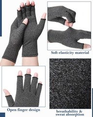 SATINIOR 5 Pairs Arthritis Large, Black, Gray, Beige, Pink, Purple