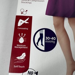 Jobst Compression Stockings Opaque Black Medium Thigh High 30-40 MmHg New