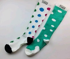 SB SOX Compression Socks Polka Dot Lot Of 2 Pairs Size L/XL