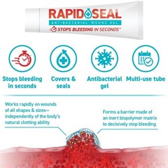 Rapid-Seal Wound Gel (1 Tube) | Stops Bleeding in 1 Tube (0.5 Fl Oz), Clear