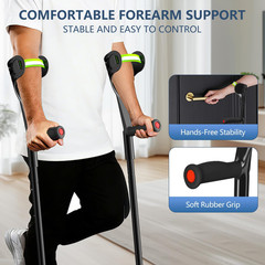 Forearm Crutches for Adults –Heavy-Duty Aluminum Arm Crutches, Adjustable Forear
