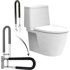 Fold-Up U-Shaped Aluminium Grab Bar 24-in – Bathroom Safety for Seniors