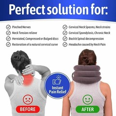 Cervical Neck Traction Device Inflatable & Adjustable Neck Stretcher Neck NEW
