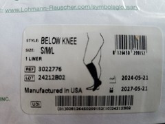L&R Ready Wrap Liner Black Garment Sock Calf and Foot Below Knee