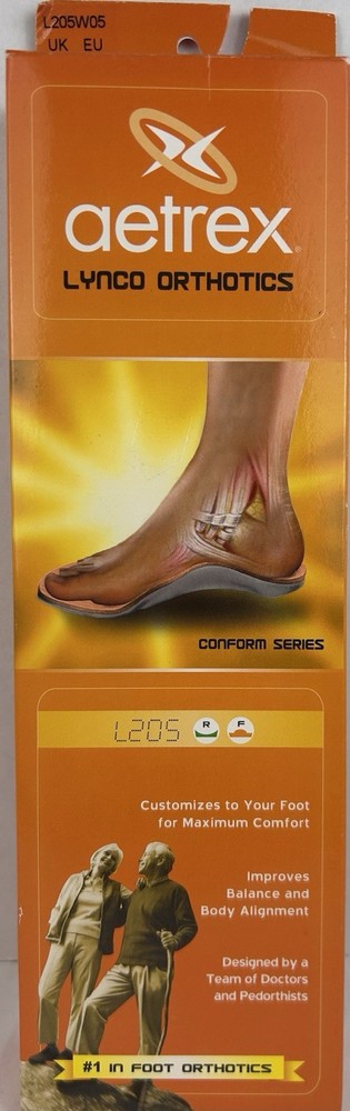 Aetrex Foot Orthotic Insoles L205 Women’s Size 5 Cupped Heel Arch Support New