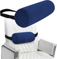 Ergonomic Lumbar Roll Pillow for Back Pain Relief – Dark Blue, Compact 11×4.3“