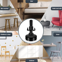 Holimax 10 Set Adjustable Furniture Leveling Feet, 1.4*2.2 inches, Black