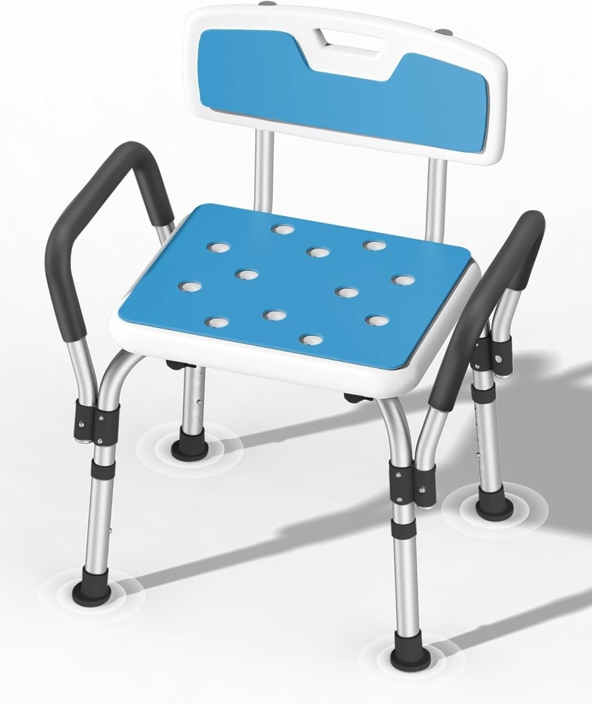 Shower Chair for Inside Shower with Arms and Back, 500 lbs Heavy Duty Shower …