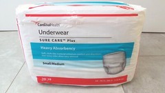CARDINAL HEALTH Underwear Heavy Absorbency – 20pcs #SMALL/MEDIUM – NEW