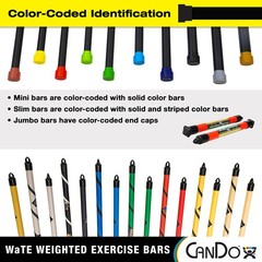 Slim WaTE Bar 3 Piece Set – 1, 2, 3 lbs, Total Body Workout Weighted Exercise…