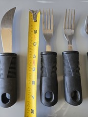 VIVE Weighted Adaptive Silverware Set Easy Grip Handles Arthritis Disability Aid