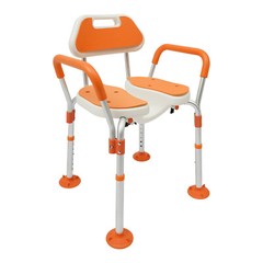 Shower Chair, Height Adjustable Shower Chair with Backrest, Armrests, Bath Chair