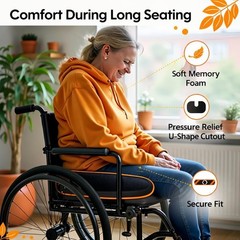 Portable Memory Foam Cushion with Anti-Slip Base for Coccyx & Sciatica Relief