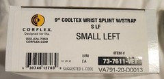 Corflex 9″ Cooltex Wrist Brace Splint Wrap W/ Strap SM LT SMALL Left Hand