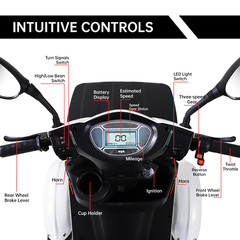800W 4-Wheel Electric Mobility Travel Scooter for Adults&Seniors 60V 20Ah 15mph