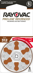 96 Rayovac Mercury Free Proline Advanced Size 312 Hearing Aid Batteries, Total