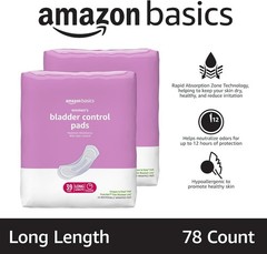 Comfortable Incontinence Pads for Women – 2 Packs of 39, 12 Hours Odor Control