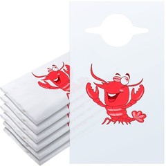 SATINIOR 50 Pieces Crawfish Bib Plastic Lobster Bibs Medium, [‚White‘, ‚Red‘]