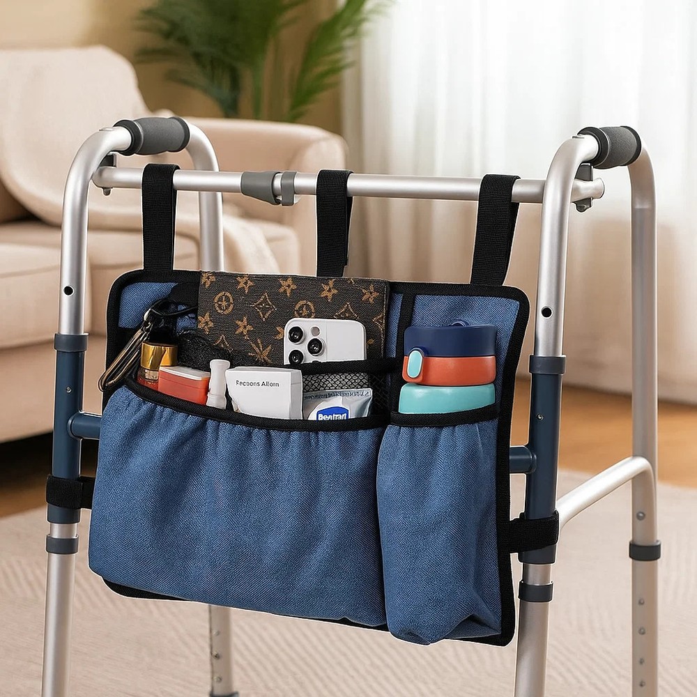 Universal Walker Bag w/ Cup Holder – Water Resistant Storage for Seniors